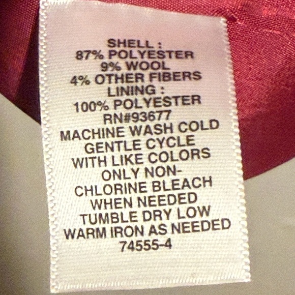 Liz Claiborne Women’s Rose Checkered Jacket Tweed Plaid Size 16P Wool Blend NWT - Picture 7 of 14